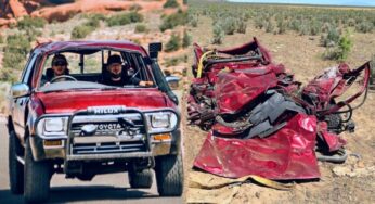 Toyota Hilux испытали на прочность, сбросив с высоты 3000 метров