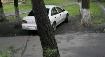 Стоянка авто на газоне — это нарушение ПДД, даже если только передними колесами