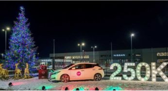 Вместо генератора: к Nissan Leaf подключили большую новогоднюю елку