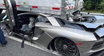 Что происходит с lamborghini, когда она влетает под фуру