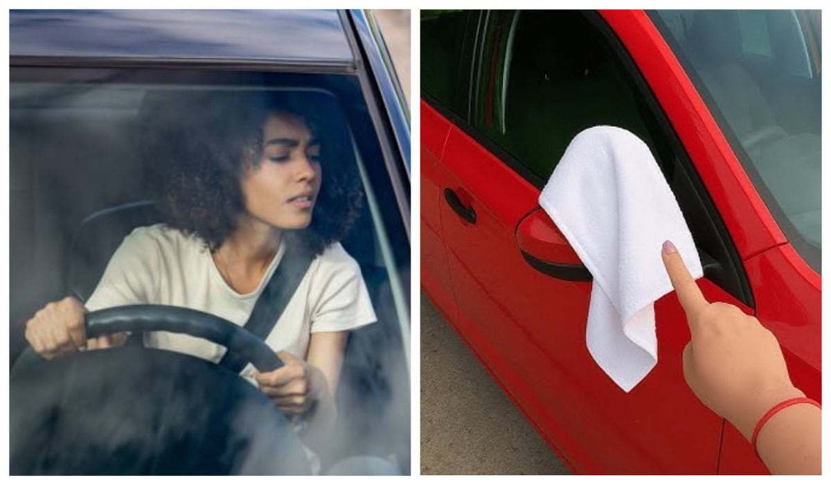 білий-рушник-дзеркало-автомобіль