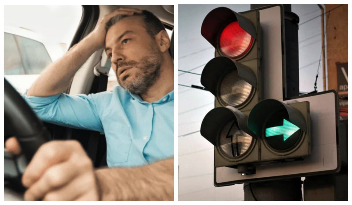 світлофор-стрілка-водій-перехрестя-пдр