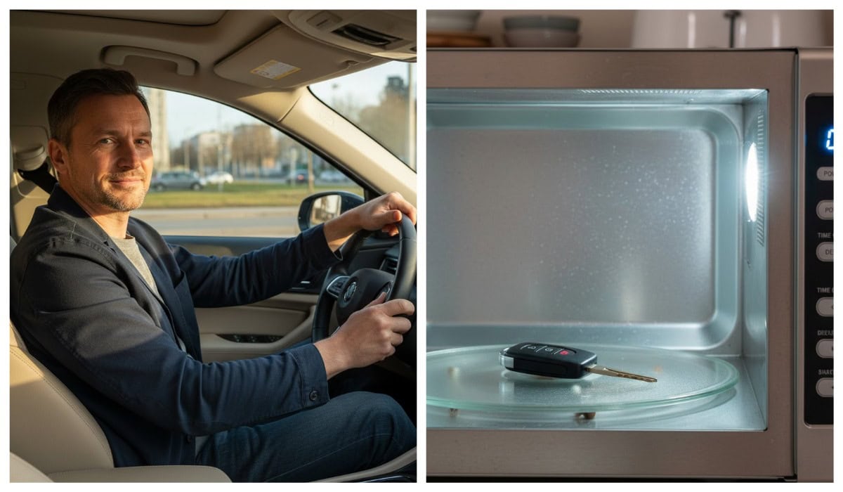 водій-ключі-мікрохвильова-піч