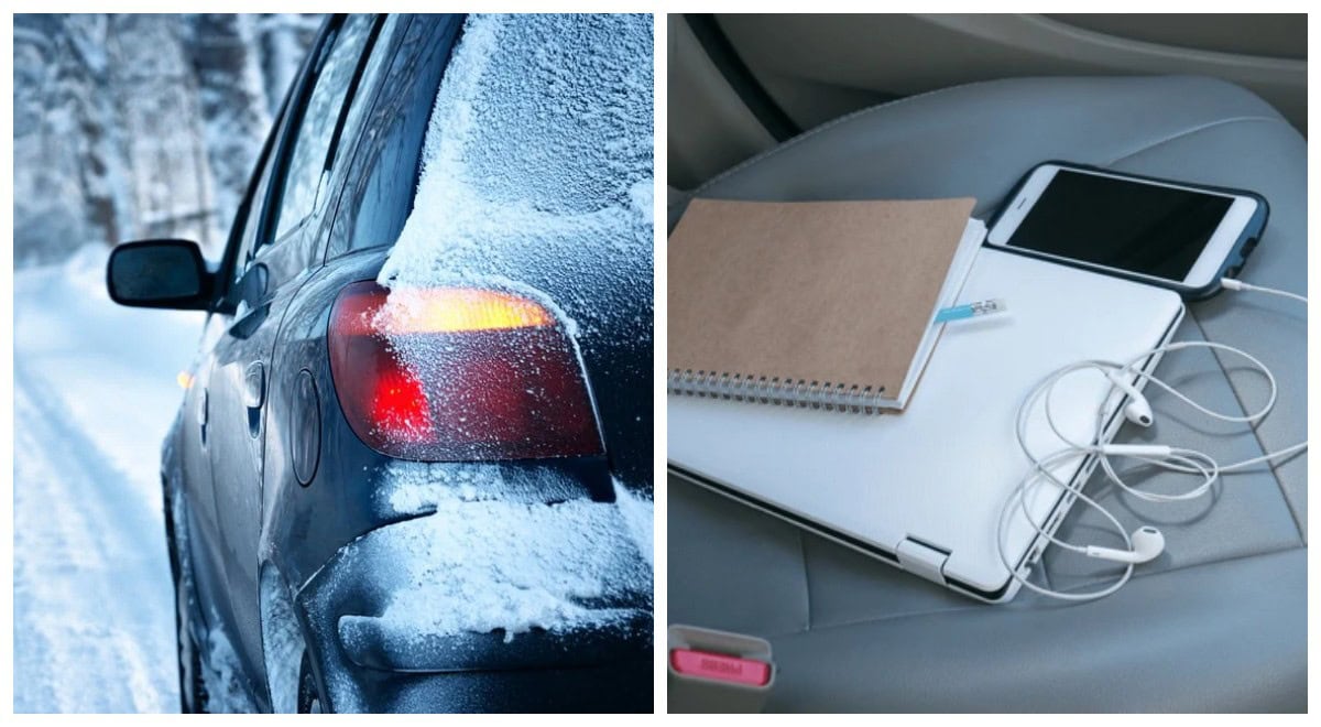 зима-автомобіль-ноутбук
