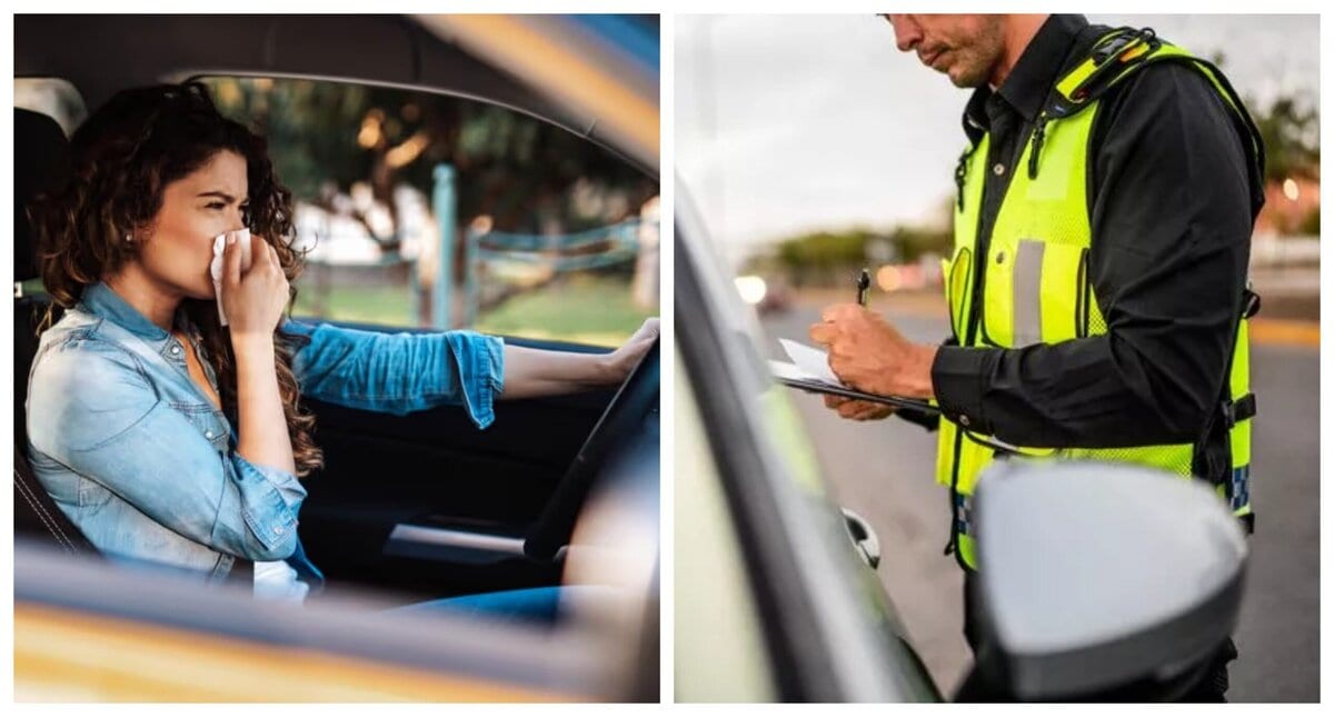 чхання-хвороба-водій-автомобіль-штраф